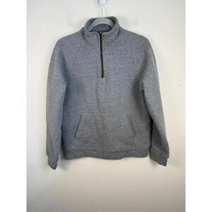 Flint and Tinder 10-Year Quarter‎ Zip Sweatshirt Small Light Gray Pullover